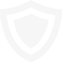 White shield icon with a thick black border.