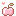 A small pixelated pink apple with a tiny heart floating above it.