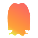 Wickp silhouette glowing in vibrant shades of orange and yellow.