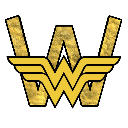A golden letter W with stylized wings on a black background.