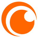 Crunchyroll logo featuring an orange circular shape with a stylized cutout.