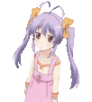 Renge Miyauchi from Non Non Biyori shrugging her shoulders with a confused expression.