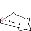 Bongo Cat happily drumming with its paws in a rhythmic motion.