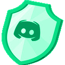 A flat green shield icon with a stylized mascot centered inside.