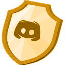 A golden shield emblem with a geometric faceted design.