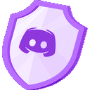 A purple faceted shield icon with the classic chat platform mascot centered on it.