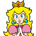 Princess with blonde hair and a crown clasps her hands together while cycling through happy facial expressions.