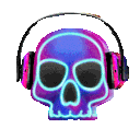 NeonMusicSkull animated Discord emote - Μ Λ Υ V Ι L L Ξ🌿