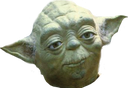 Yoda with a knowing, smug expression looking slightly off-camera.