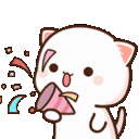 KittenPartyPopper animated GIF emoji - Melodiez | 💗👀