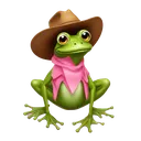 frogwearingacowboyhatridingaflam