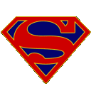 A diamond-shaped shield emblem with a red S on a blue background rotating in 3D space.