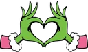grinchPinkHeartHands