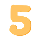 8641pastelorangenumberfive