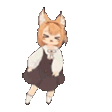 A cute chibi character with animal ears dancing energetically in a repeating loop.