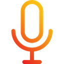 Microphone icon with a smooth orange and yellow gradient.