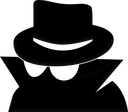 Person wearing a hat with only their eyes visible in the darkness.