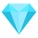 A blue diamond gemstone rendered in pixel art style.