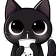 SippingonTeaBlackKitty