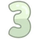 Green Numeral Three
