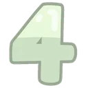 Green Numeral Four