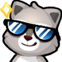raccoonCool128x128 custom emote | AngelFox Studios