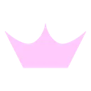A small, light pink pixelated crown centered on a black background.