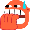 faceorangebitingnails