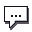 A white pixelated speech bubble containing three black dots on a black background.