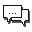 Speech bubbles with an ellipsis inside rendered in a simple white pixel art style against a black background.