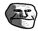 Troll face meme character shown in four stages of increasing intensity from a smirk to a wide grin.