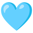 Cyan heart symbol with a glossy highlight.