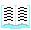 A pixel-art book with pages flipping back and forth in a continuous loop.