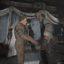 Two figures standing face to face in a dimly lit, shadowy room.