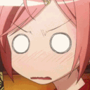 Anime girl face rapidly turning bright red due to intense embarrassment.