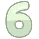 Green Numeral Six