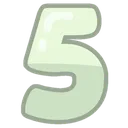 Green Numeral Five