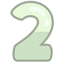 Green Numeral Two