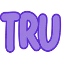 The letters TRU written in a bold, rounded, purple font.