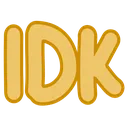 The letters IDK in a bold, rounded golden font.