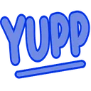 Text reading YUPP in a rounded blue font with an underline.
