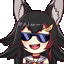 MioCoolSmugA animated emote from Anime Sekai