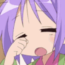 Sleepy animated GIF emoji from Anime Sekai