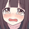 Menhera-chan crying with large tears streaming down her face and a distressed expression.