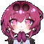 Anime girl with pink hair clapping her hands together in a celebratory gesture.