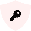 Shield icon with a key symbol in the center.