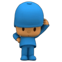 Pocoyo scratching his head with a confused expression.