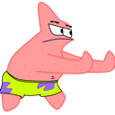 Patrick Star holding his hand out in a firm stop gesture.