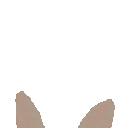 Bunny girl with long ears peeking into the frame with a curious expression.