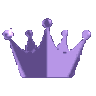 Four purple crowns arranged in a horizontal row.